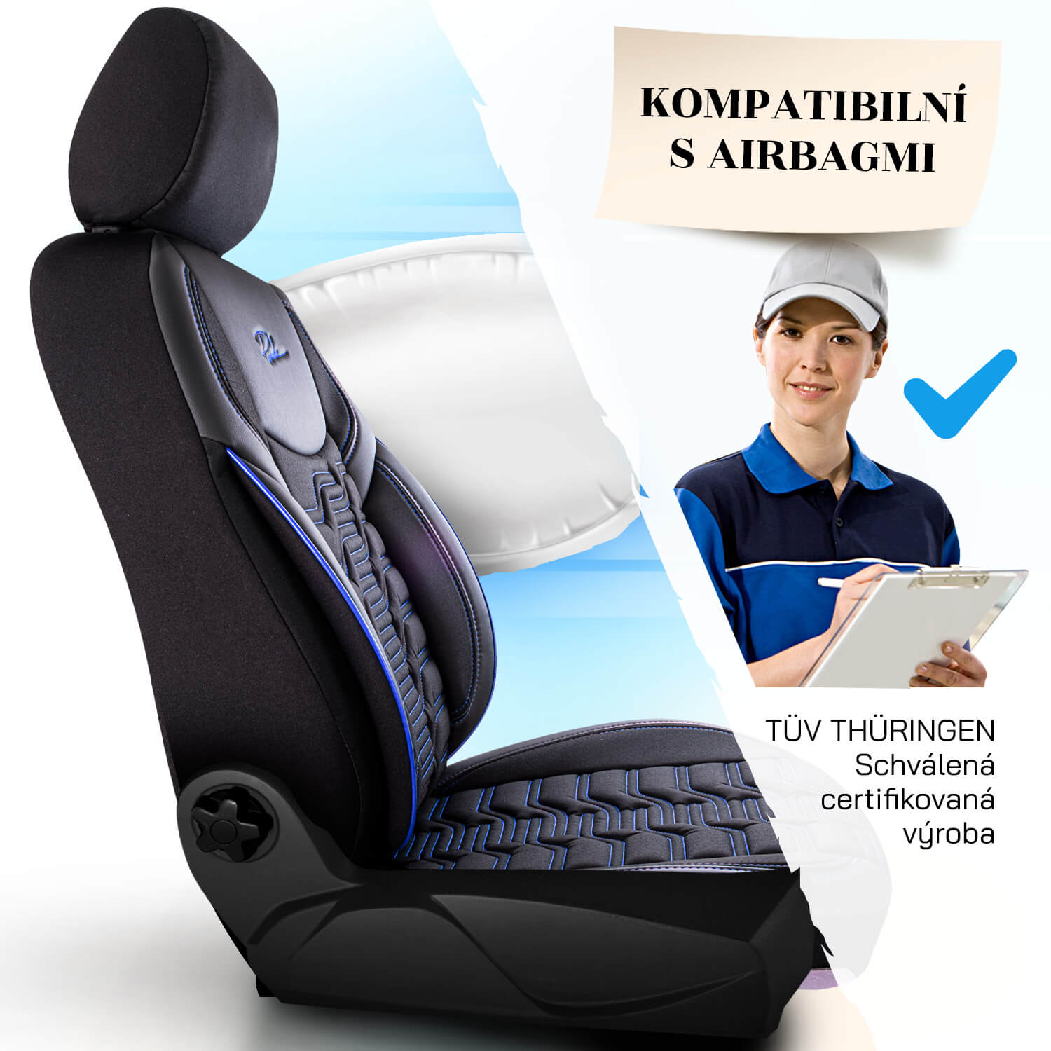 Autopotahy BERLIN – Kompatibilní s airbagy