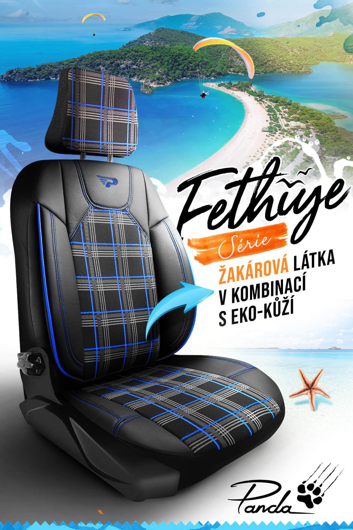 Autopotahy FETHIYE černo-modré – Kvalita a elegance